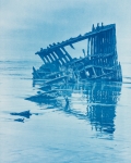 Shipwreck, Oregon Coast. Cyanotype 16" x 20"